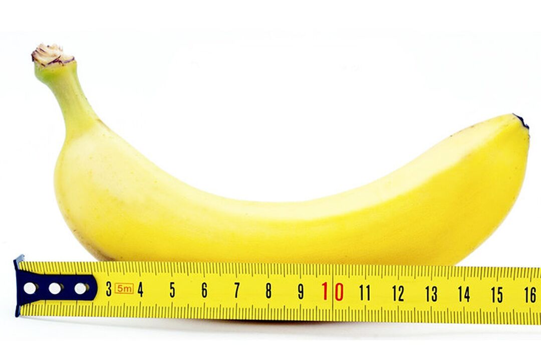 o banană cu riglă simbolizează măsurarea penisului după operație